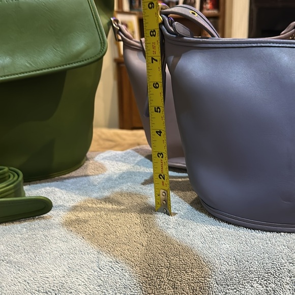 VINTAGE COACH MAGGIE DUFFLE CROSSBODY BAG PERIWINKLE BLUE 9019 USA - Picture 14 of 16